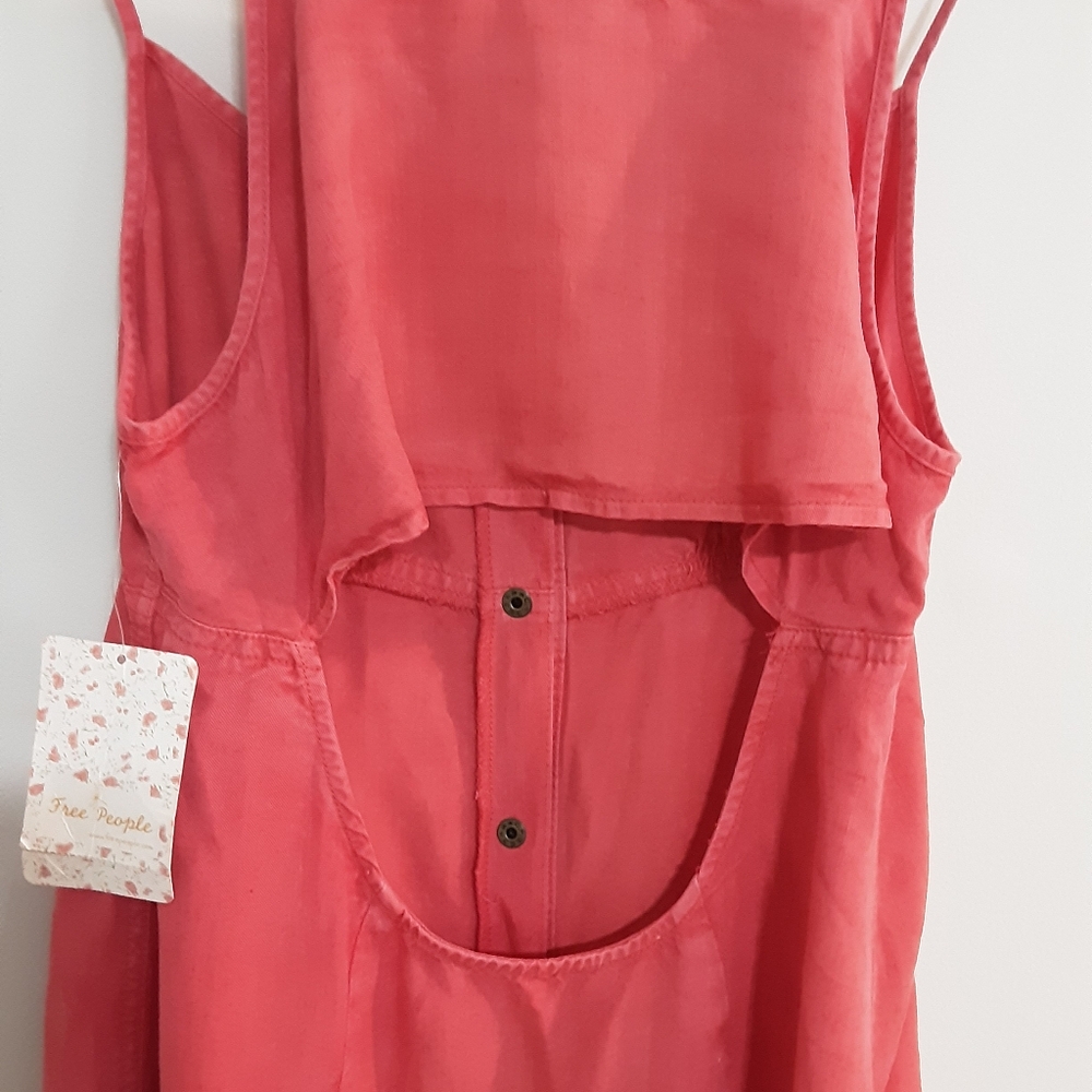 Free People Pink/Red Sleeveless Button-Down Dress Size Xs - Picture 9 of 9